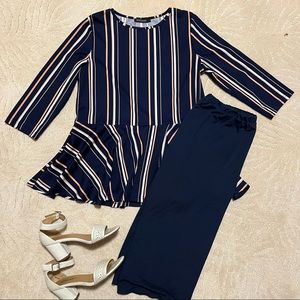 Dressy peplum nuggles top